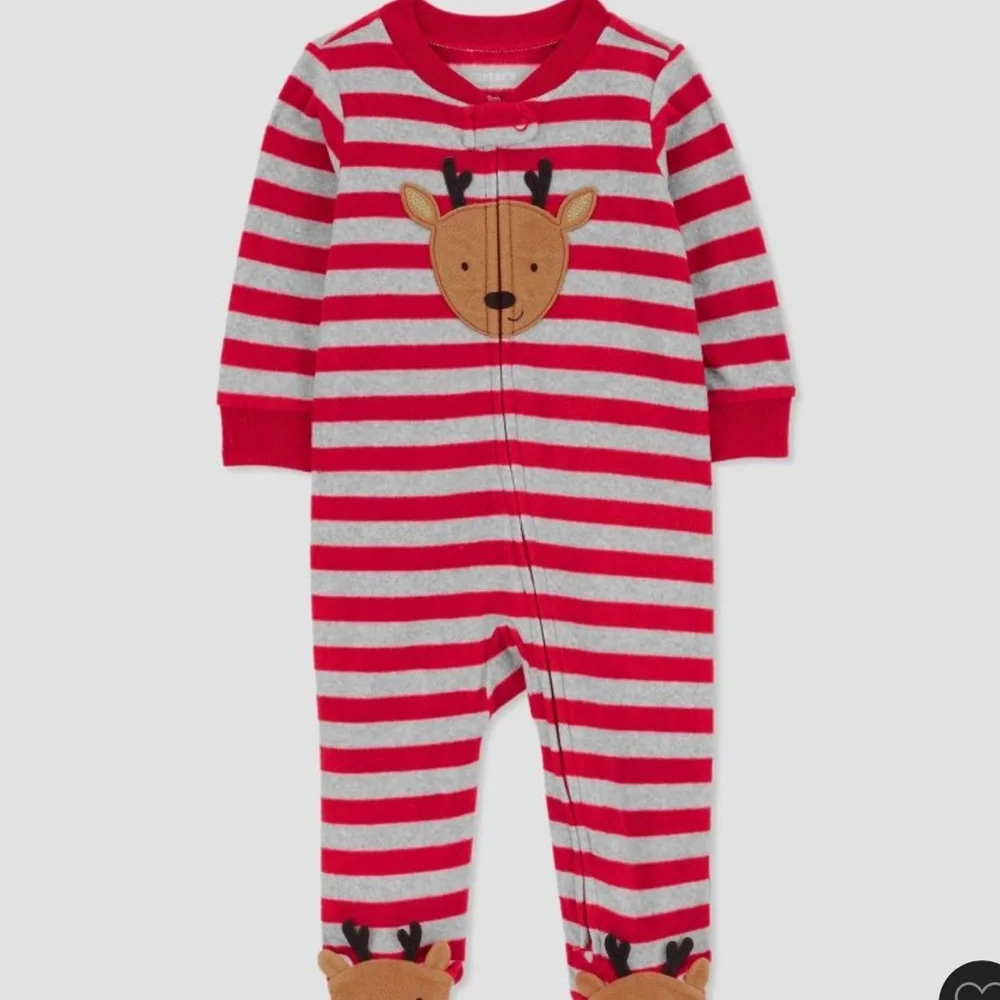 Carters 3 months baby  reindeer long sleeve footie
